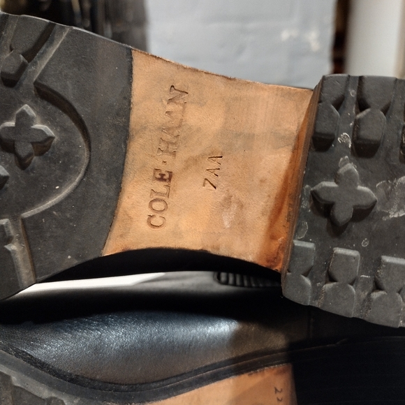 Cole Haan Black Leather Pull On Ankle Boots - Picture 6 of 12